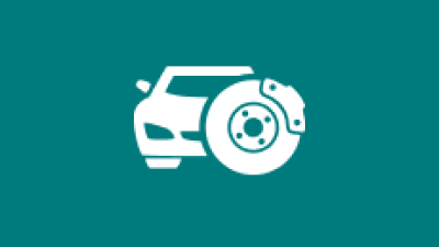 An icon depicting a vehicle overlapped with a braking tire is shown.